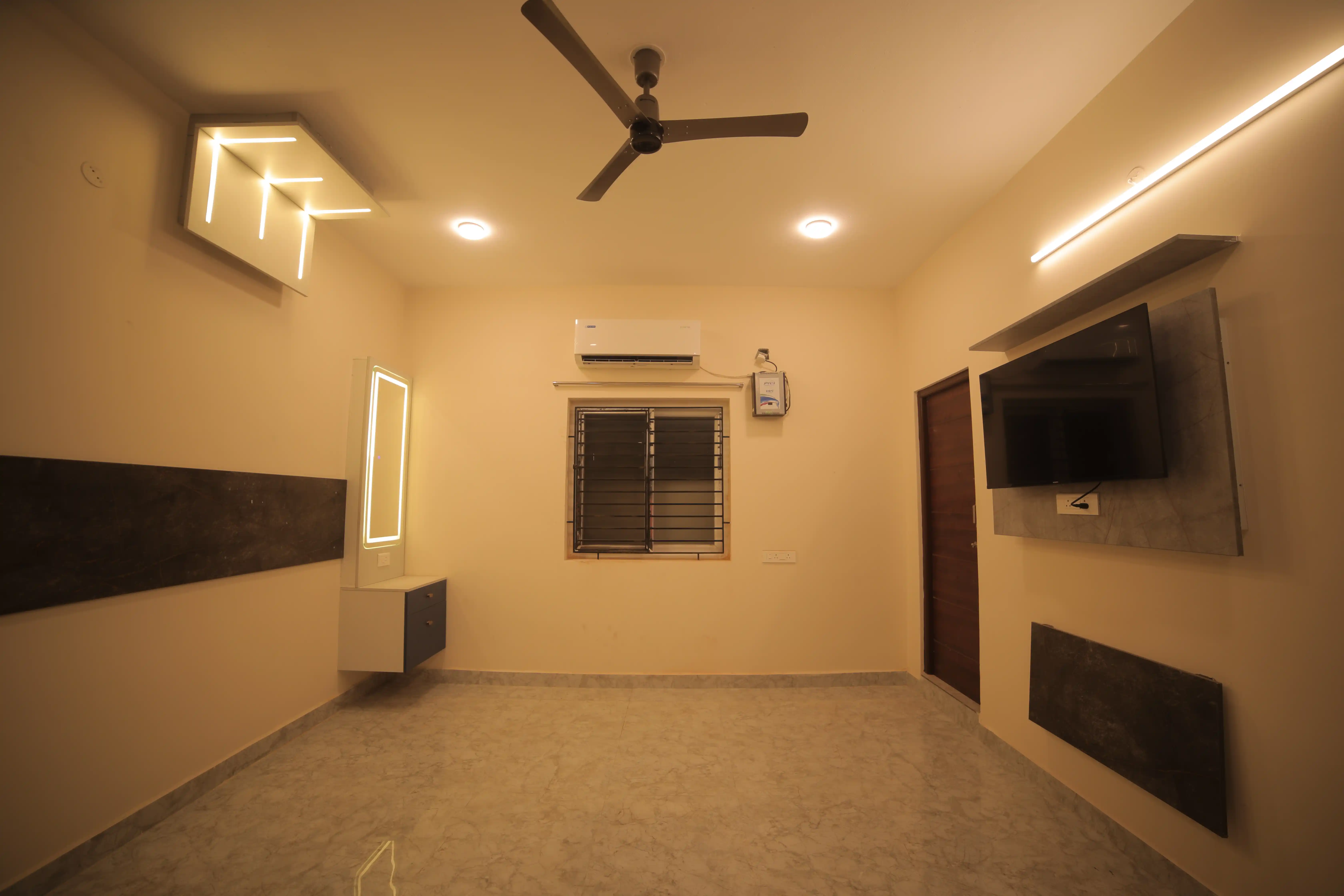 Bedroom interior detail in Perungalathur residence