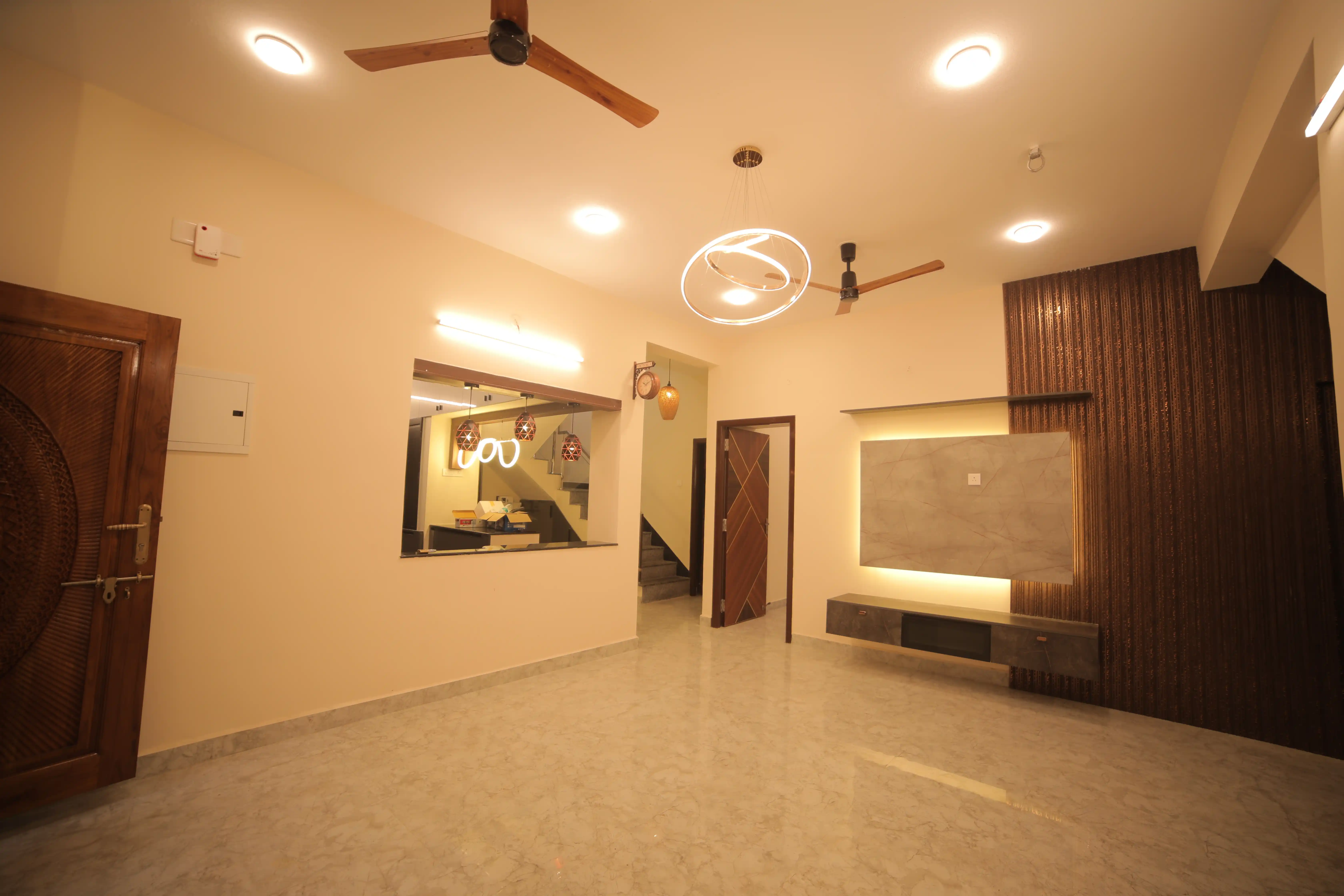 Wide family living hall in Perungalathur residence
