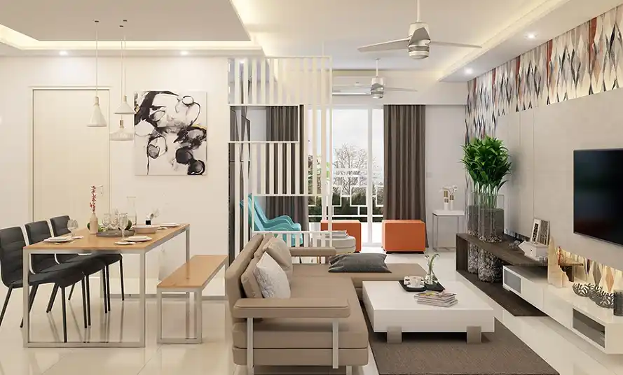Luxury living room interior design in Chennai