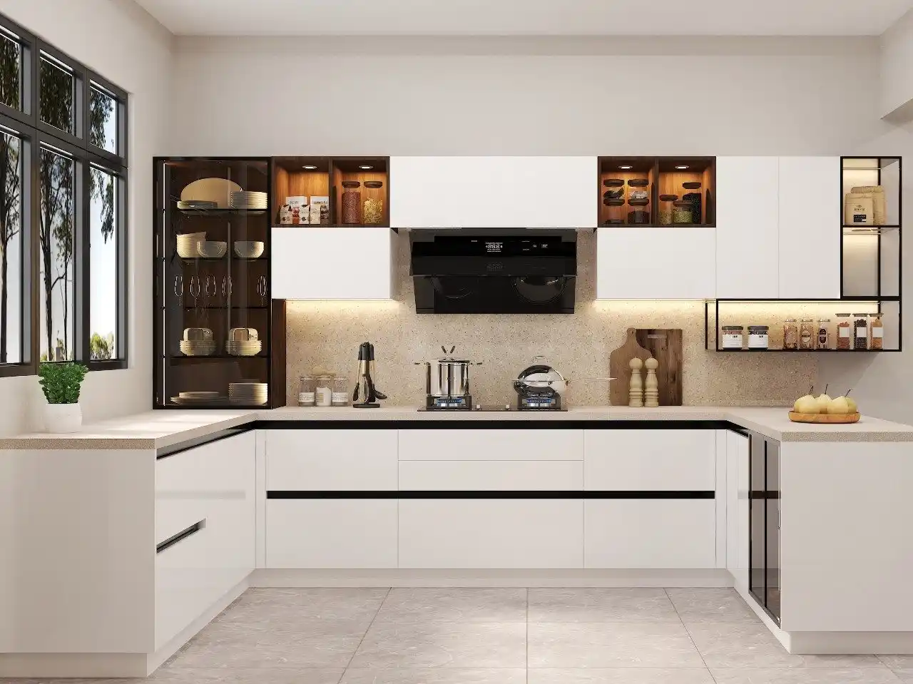 Contemporary modular kitchen design in Chennai