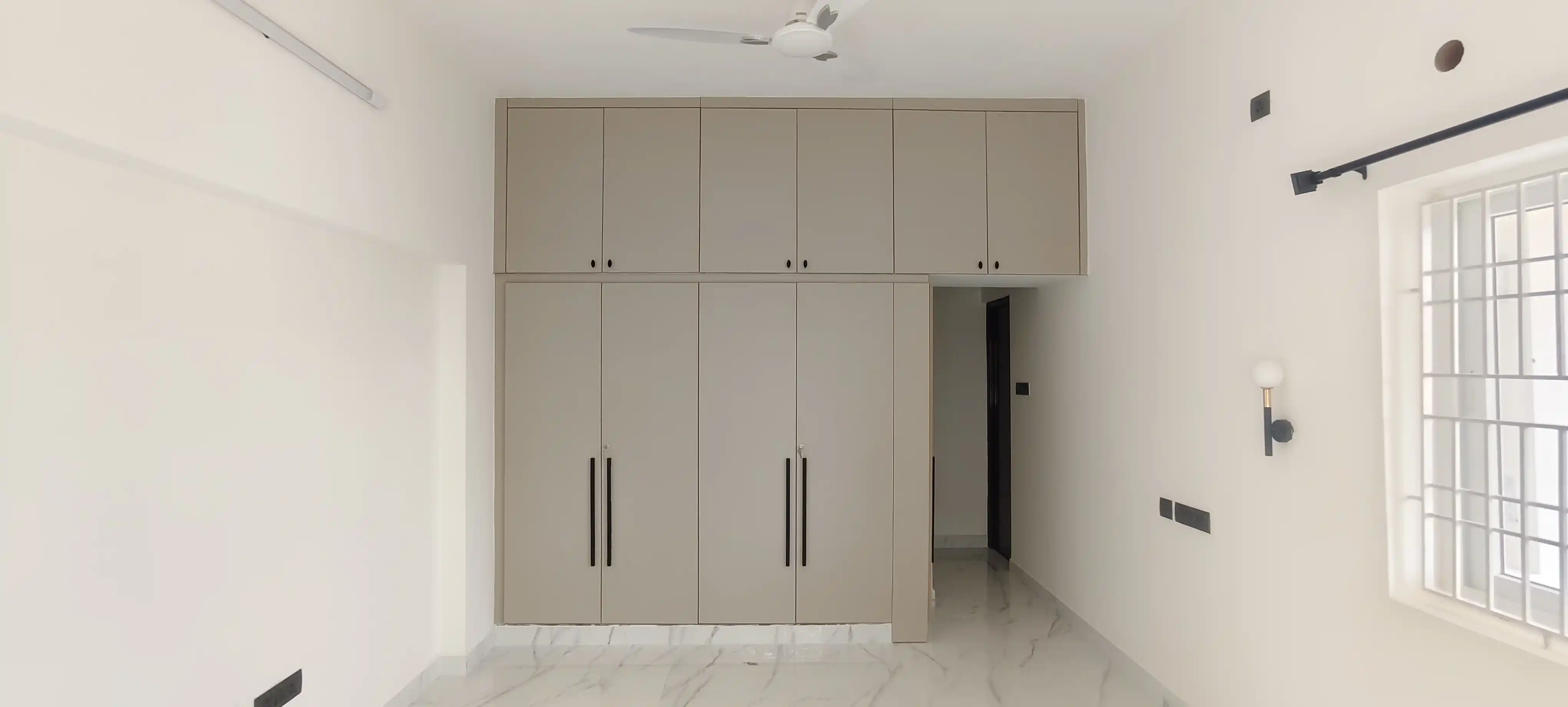 Custom wardrobe and cupboard design for Porur villa
